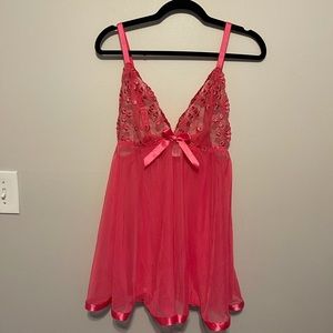 Sheer and Lace Babydoll Dress